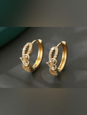 ❤️M $10 Each Or Bundle Any 4/$20 Gold Crystal Hoop Earrings with Infinity Detail